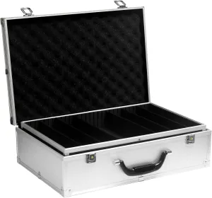 Poker Chip Case Double Layer Aluminum Case Professional Texas Hold'em Poker Chip Storage Solution Durable Construction for Optimal Protection for Tournaments Poker Games (1000pcs Chips Capacity)