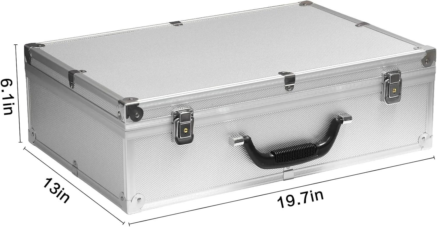Poker Chip Case Double Layer Aluminum Case Professional Texas Hold'em Poker Chip Storage Solution Durable Construction for Optimal Protection for Tournaments Poker Games (1000pcs Chips Capacity)