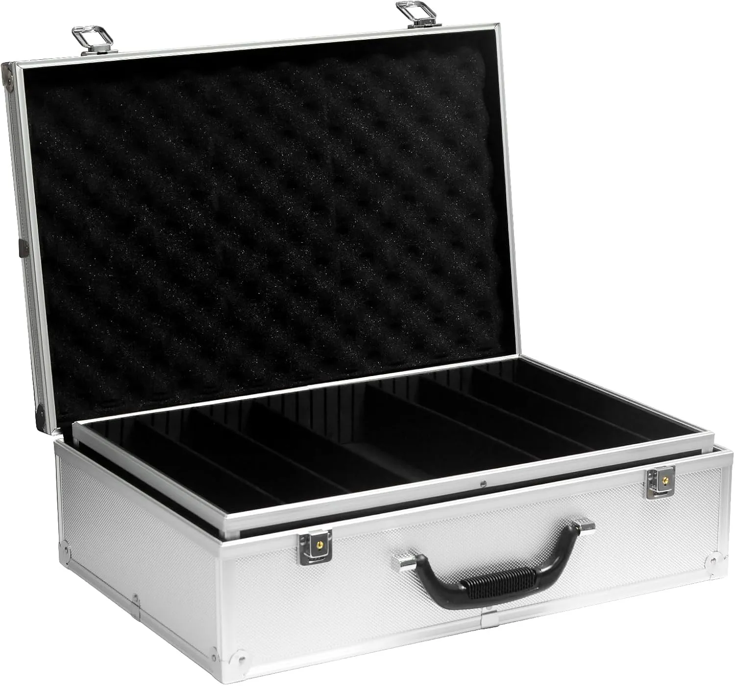 Poker Chip Case Double Layer Aluminum Case Professional Texas Hold'em Poker Chip Storage Solution Durable Construction for Optimal Protection for Tournaments Poker Games (1000pcs Chips Capacity)