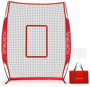 Portable Baseball & Softball Batting Pitching Screen, Practicing Swing,Baseball Softball Player Pitcher and Coach Protection Net