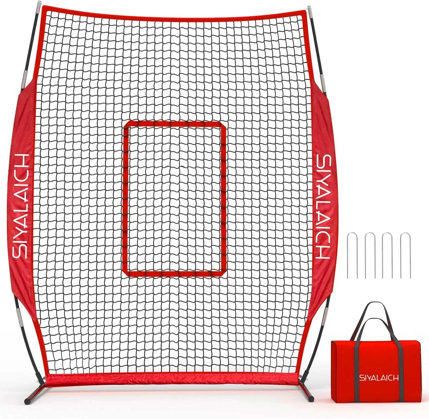 Portable Baseball & Softball Batting Pitching Screen, Practicing Swing,Baseball Softball Player Pitcher and Coach Protection Net