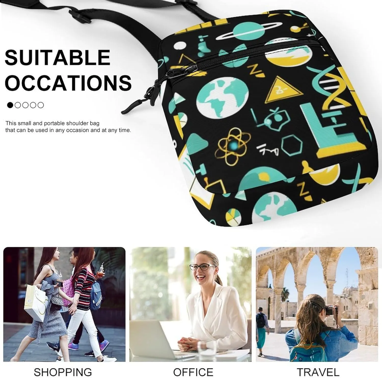 Portable Crossbody Shoulder Bag for Women, Travel Mini Pouch Waterproof Casual Zipper Cell Phone Purse