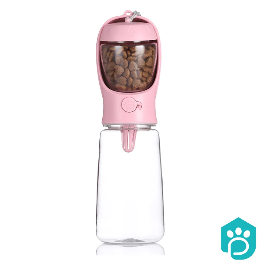 Portable Dog Water Bottle with Food Storage
