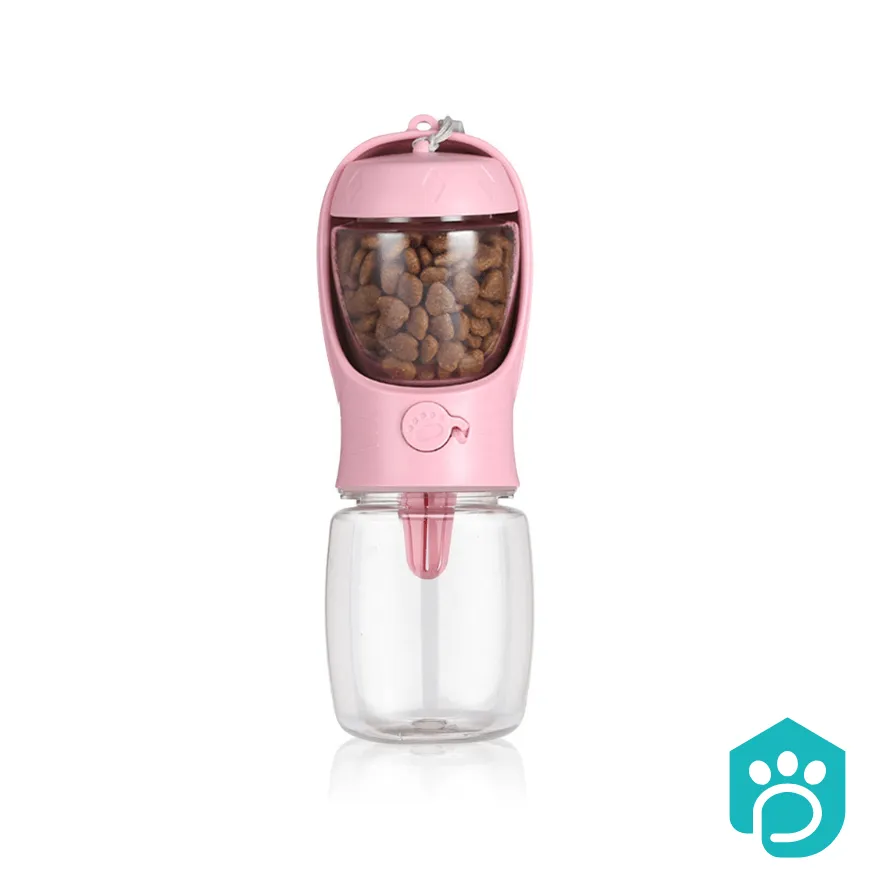 Portable Dog Water Bottle with Food Storage