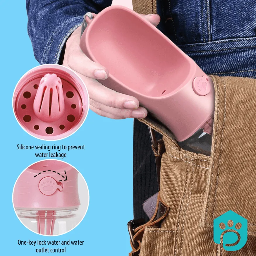 Portable Dog Water Bottle with Food Storage