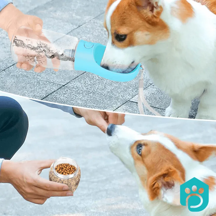 Portable Dog Water Bottle with Food Storage