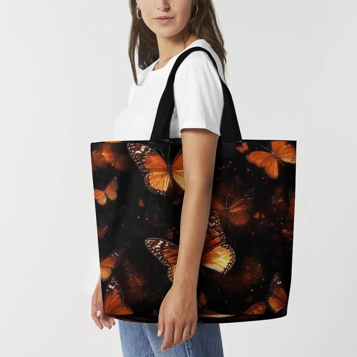 Portable Large Tote Bag for Women, Reusable Grocery Shoulder Bag Multipurpose Shopping Bags