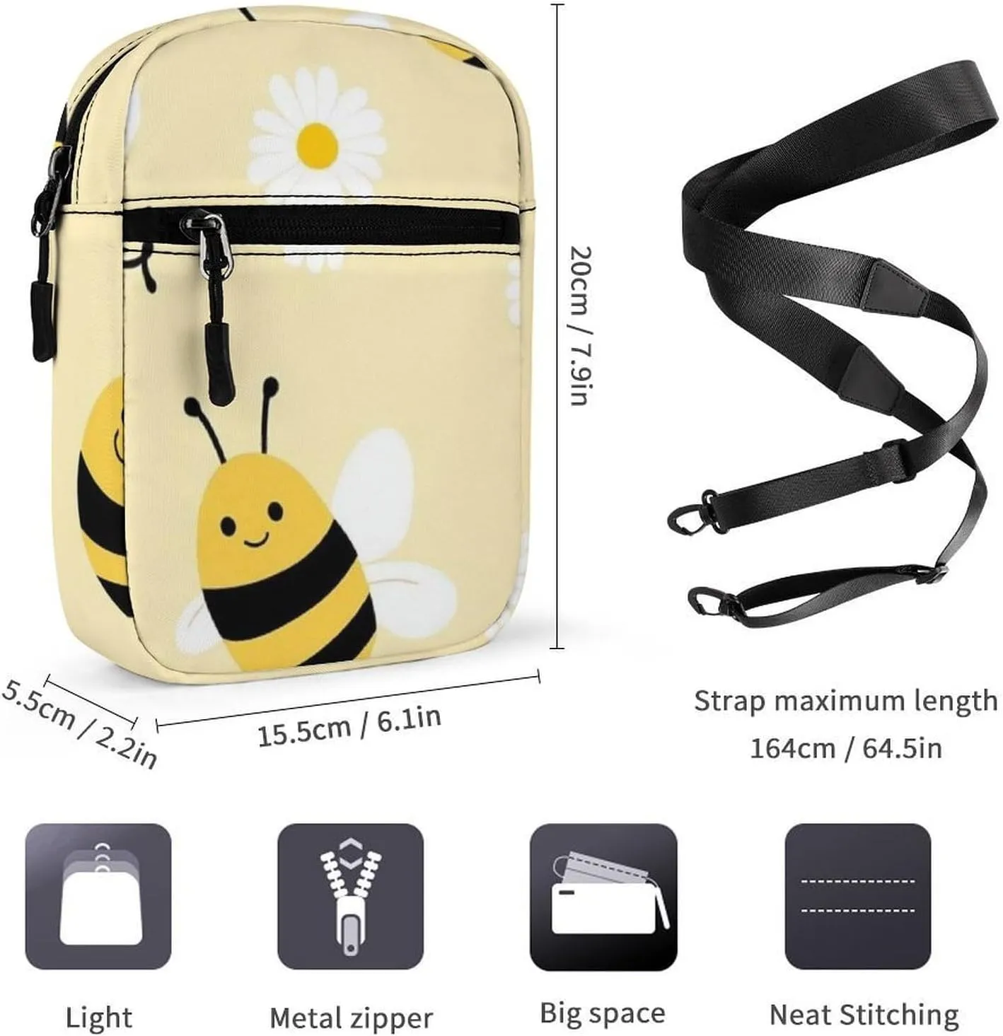 Portable Small Crossbody Bag for Women Men, Casual Mini Cell-phone Pouch Travel Shoulder Bag