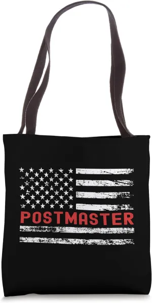Postmaster USA Flag Profession Retro Job Title Tote Bag