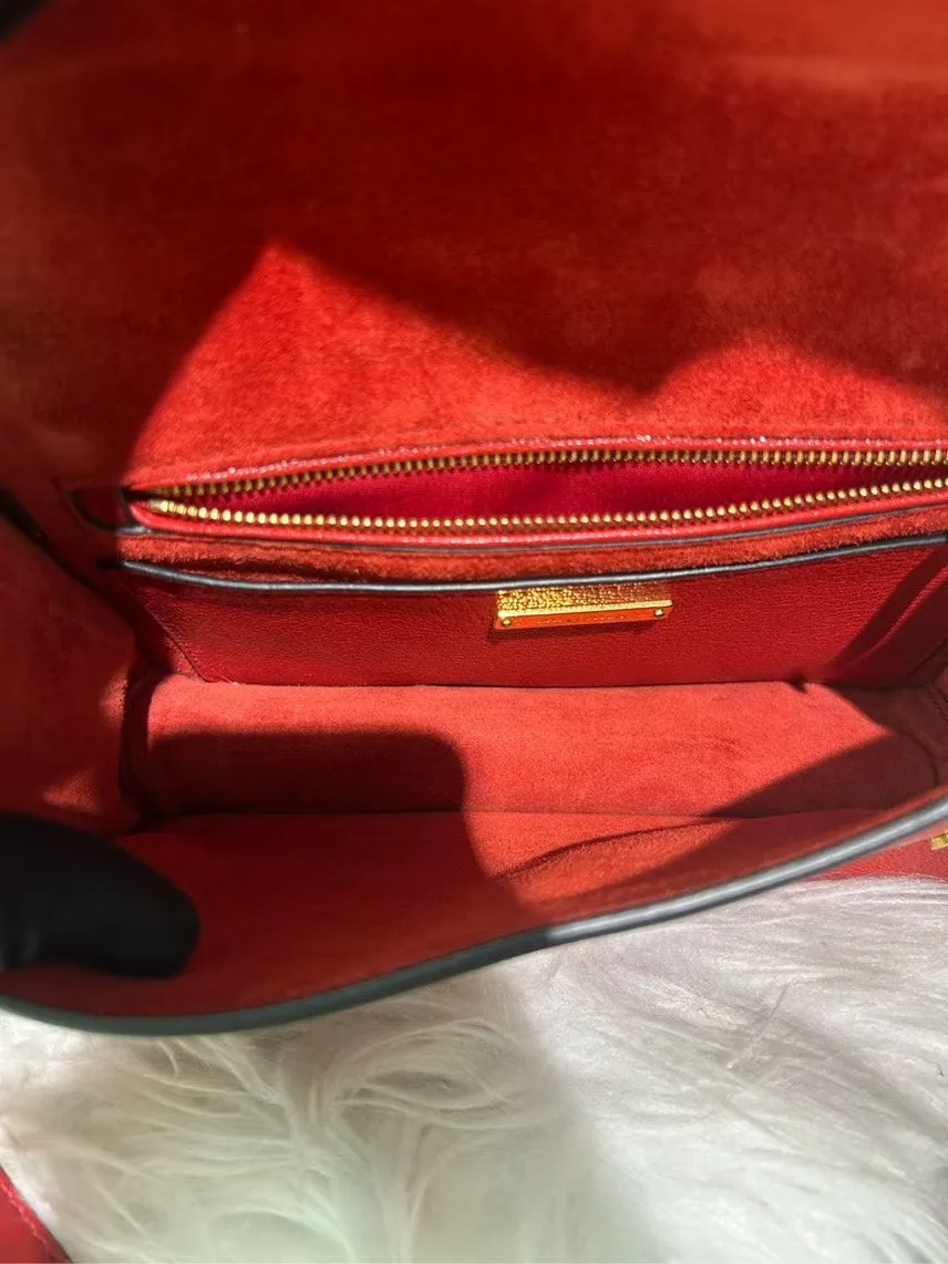 Pre-loved MIU MIU Embellished Red Leather Crossbody Bag