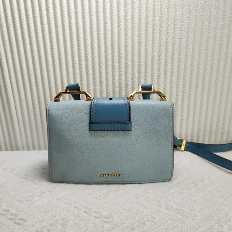 Preloved Miu Miu Embellished Blue Crossbody Bag