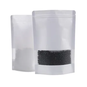 Premium 120 x 200mm   40mm Resealable Zip Lock Stand Up White Kraft Paper Bag