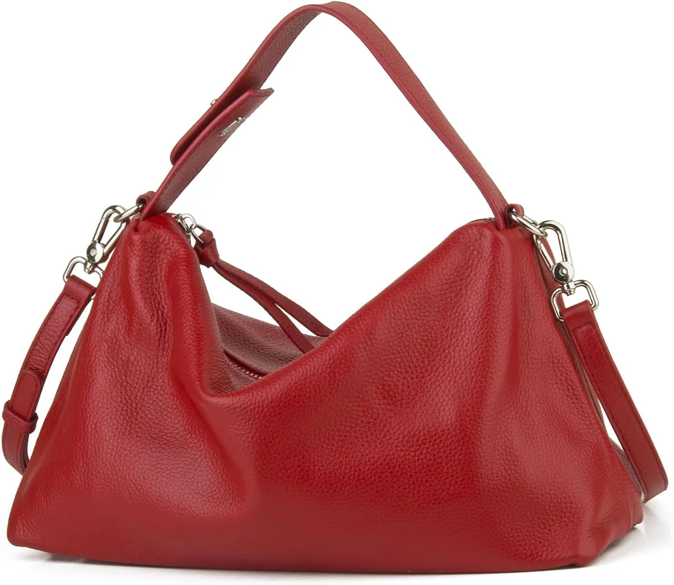 Premium Full-Grained Leather Crossbody Bags for Women, Slouchy Shoulder Bag with Adjustable Strap and Tote Handbag