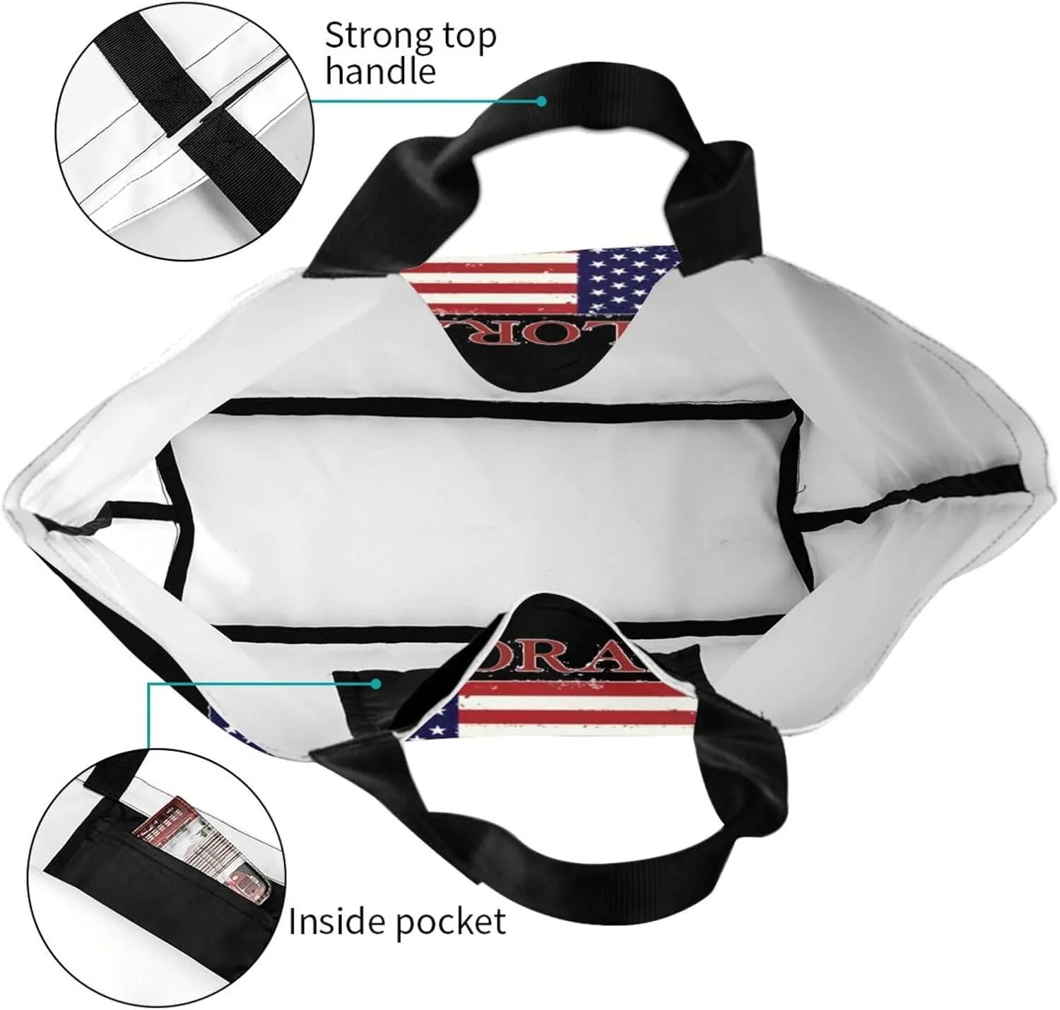 Proud Deplorable Patriot American Flag Women'S Lightweight Canvas Handbag Waterproof Reusable Shopping Bag