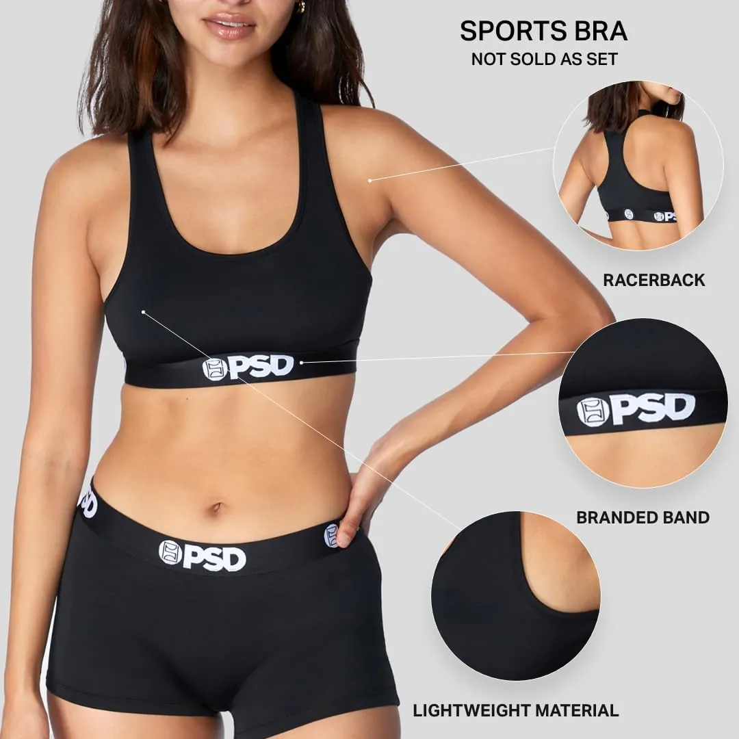 PSD Women's Animal Print Sports Bra - Racerback Sports Bras for Women with Breathable Microfiber Fabric