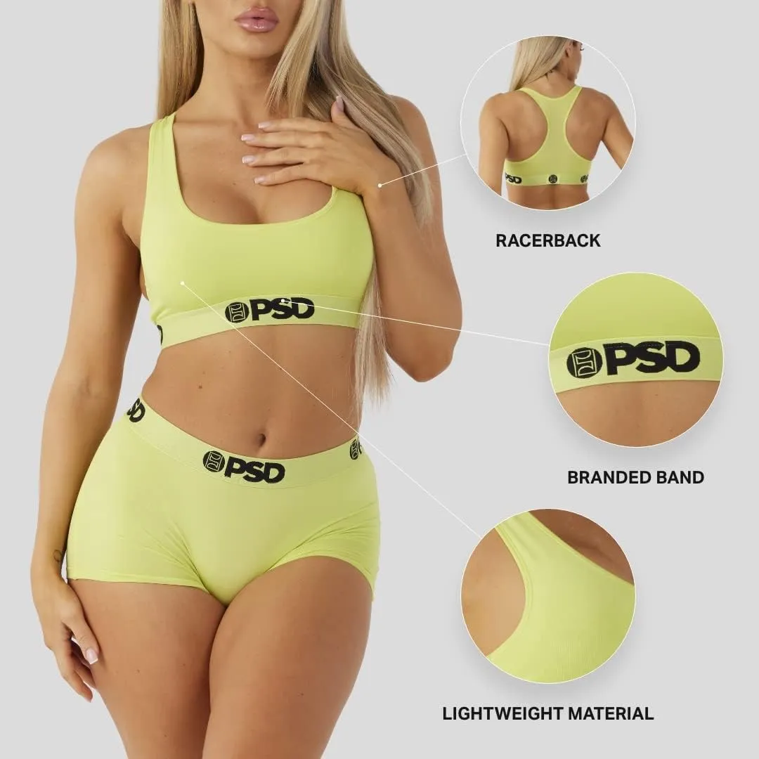 PSD Women's Butterfly Print Sports Bra - Racerback Sports Bras for Women with Breathable Microfiber Fabric