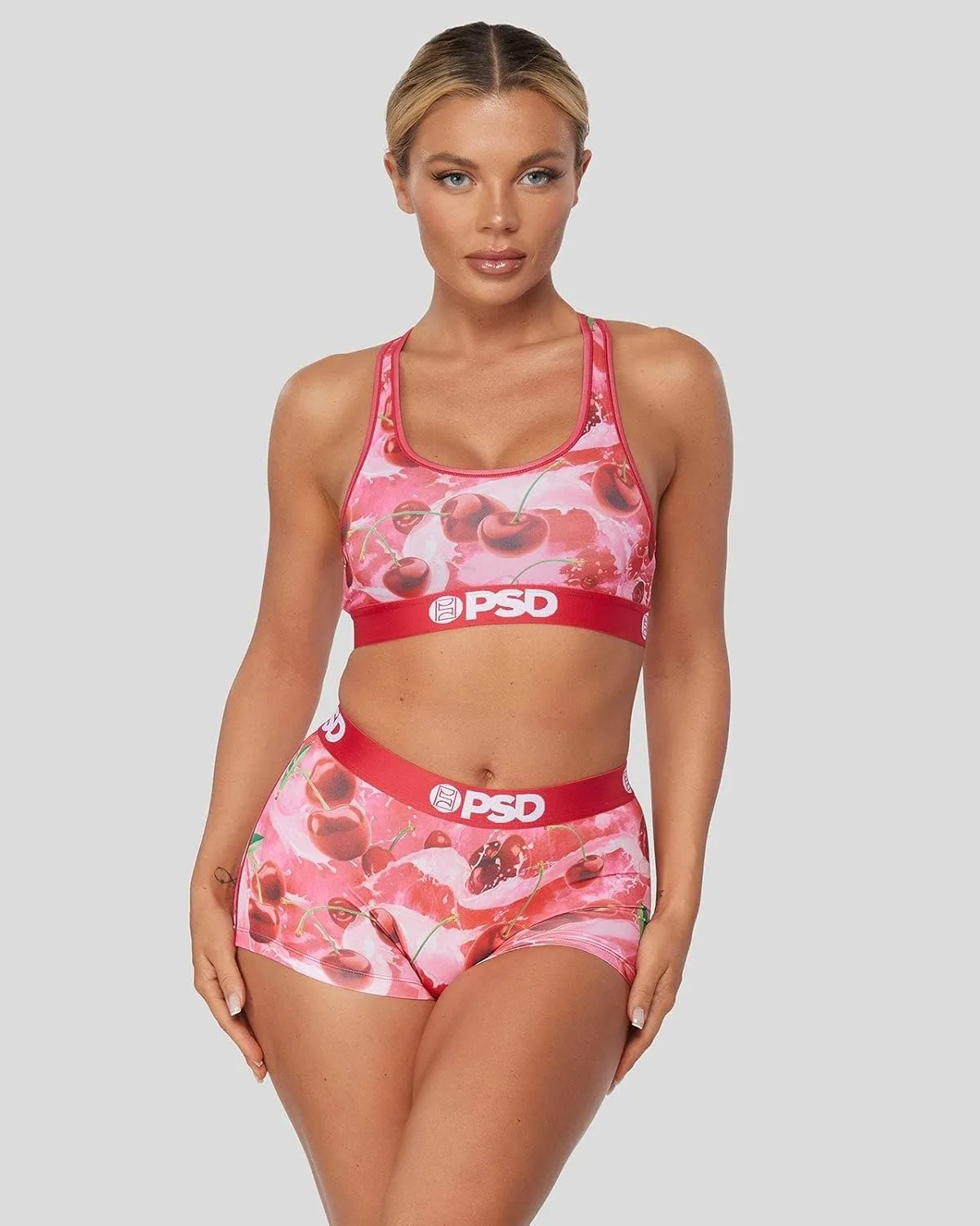 PSD Women's Food Print Sports Bra - Racerback Sports Bras for Women with Breathable Microfiber Fabric