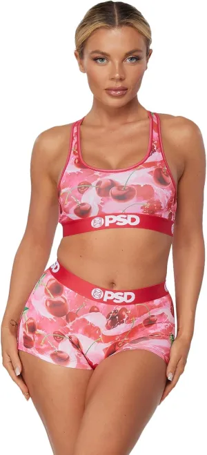 PSD Women's Food Print Sports Bra - Racerback Sports Bras for Women with Breathable Microfiber Fabric