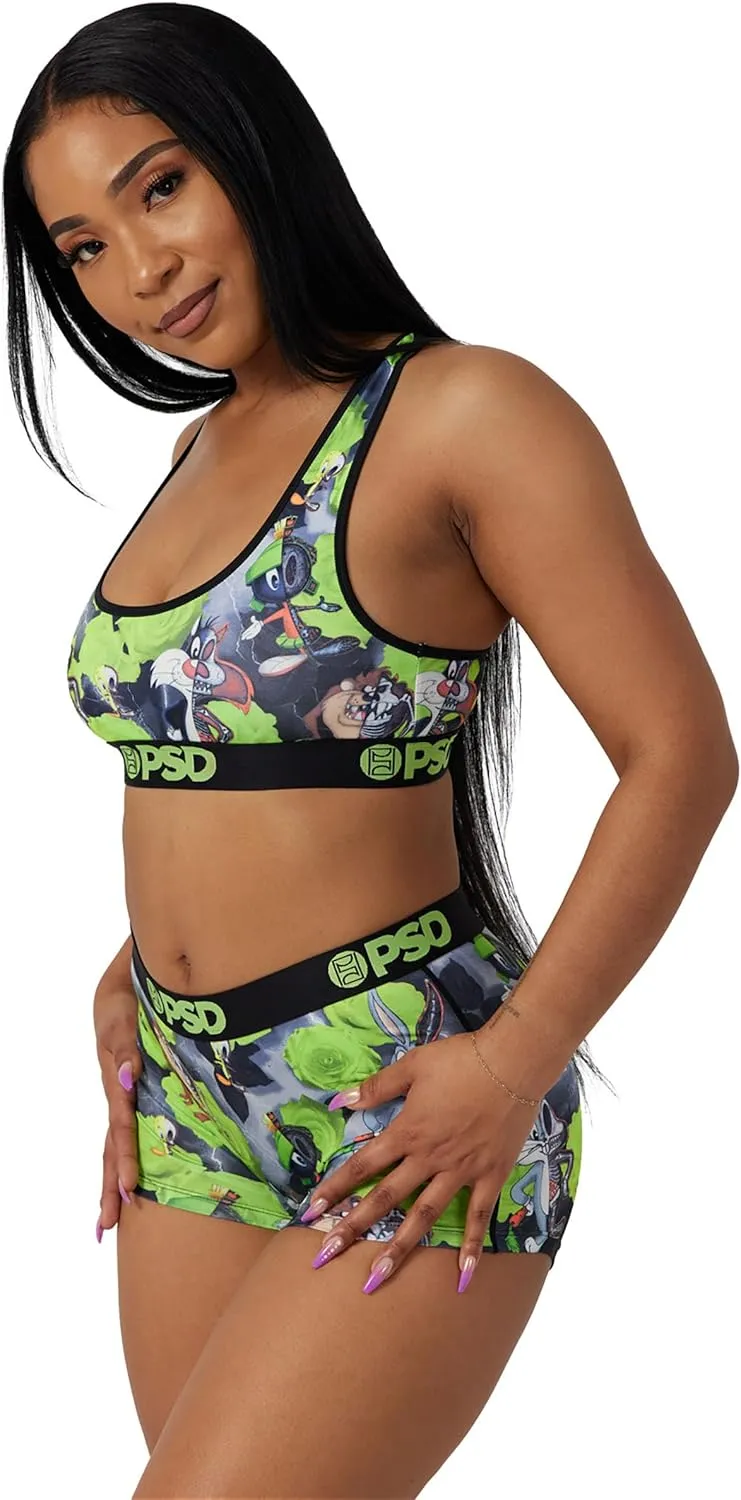 PSD Women's Looney Tunes Sports Bra - Racerback Sports Bras for Women with Breathable Microfiber Fabric