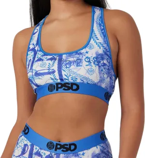 PSD Women's Money Print Sports Bra - Racerback Sports Bras for Women with Breathable Microfiber Fabric
