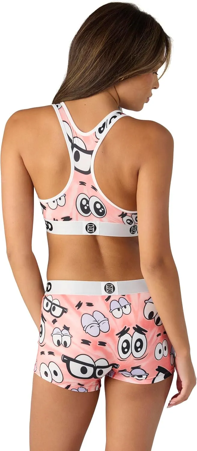 PSD Women's Spongebob Squarepants Sports Bra - Racerback Sports Bras for Women with Breathable Microfiber Fabric