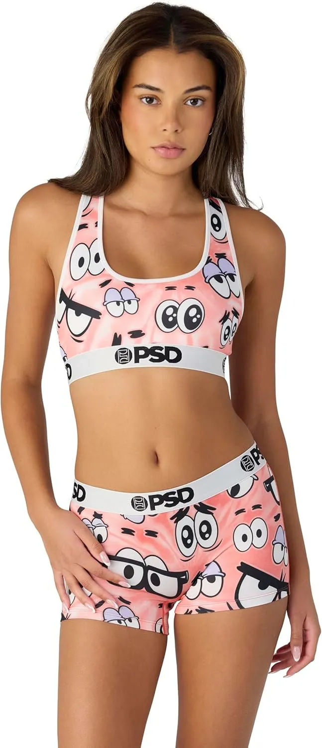 PSD Women's Spongebob Squarepants Sports Bra - Racerback Sports Bras for Women with Breathable Microfiber Fabric