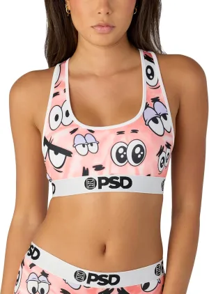 PSD Women's Spongebob Squarepants Sports Bra - Racerback Sports Bras for Women with Breathable Microfiber Fabric