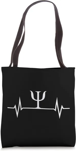 Psi Heartbeat Psychology Lover Symbol Student Tote Bag