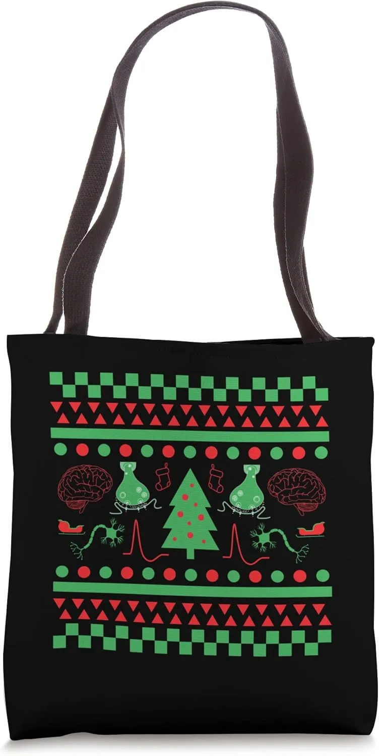 Psych Ugly Christmas Sweater - Neuroscience Ugly Sweater Tote Bag