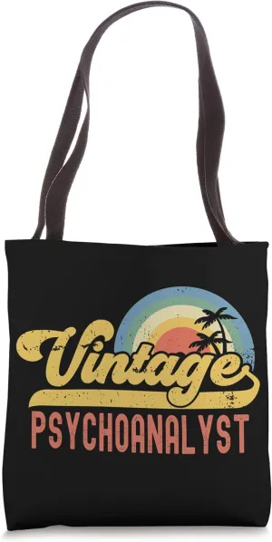 Psychoanalyst Vintage Sunset Profession Retro Job Title Tote Bag
