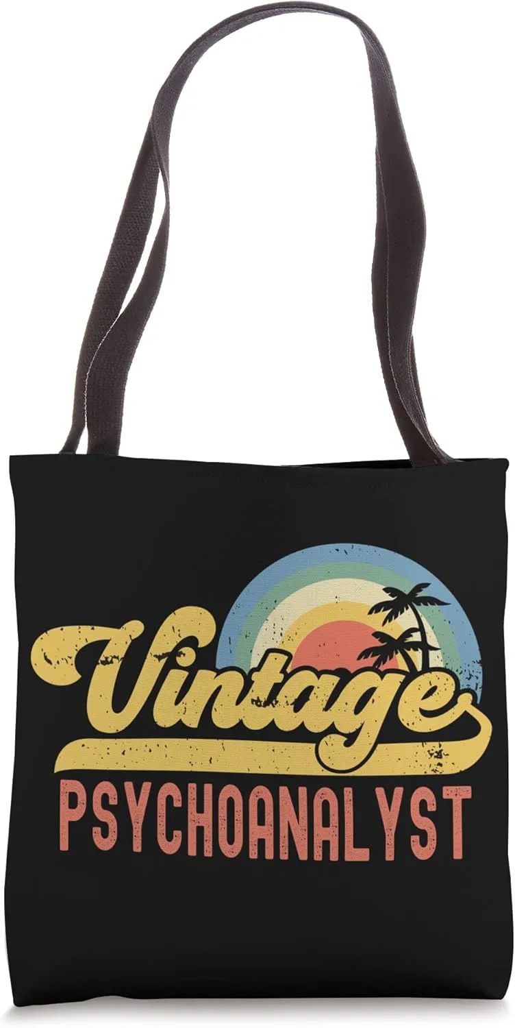 Psychoanalyst Vintage Sunset Profession Retro Job Title Tote Bag