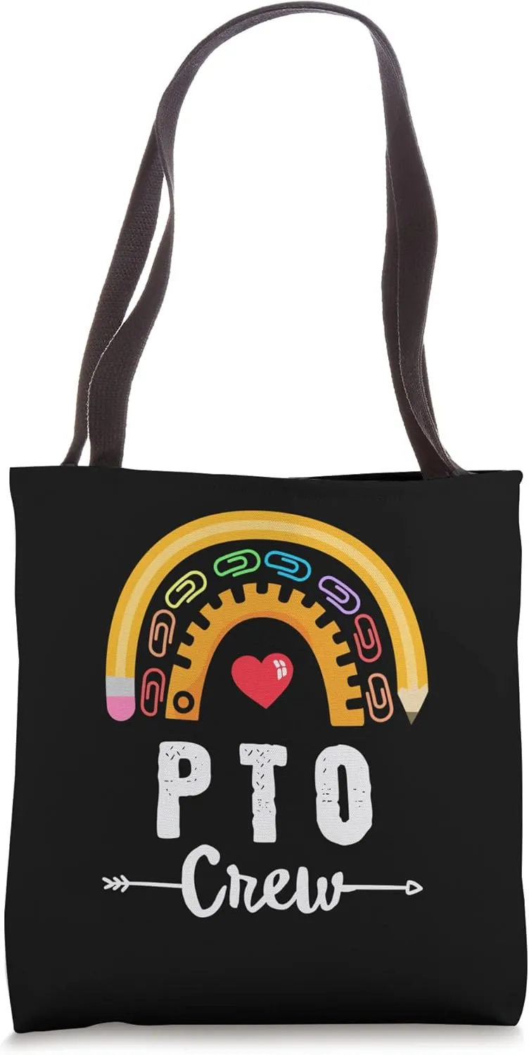 PTO Crew Parent School Volunteer Board Mom Parent Teacher Tote Bag