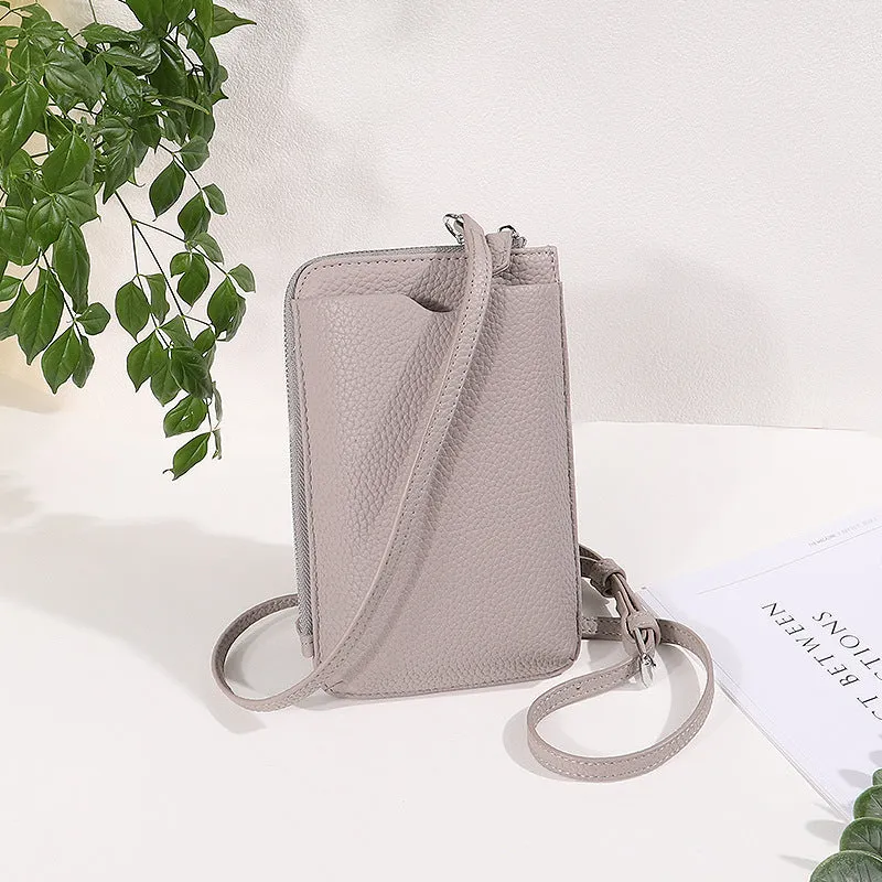 PU Vegan Leather Women Crossbody Wallet Phone Bag Card Wallet Pouch with Shoulder Strap