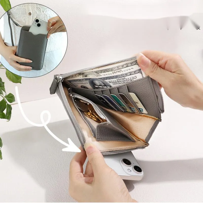 PU Vegan Leather Women Crossbody Wallet Phone Bag Card Wallet Pouch with Shoulder Strap