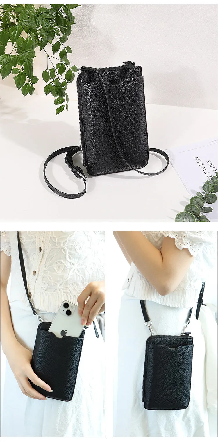 PU Vegan Leather Women Crossbody Wallet Phone Bag Card Wallet Pouch with Shoulder Strap