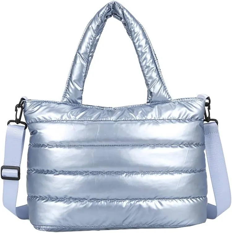Puffer Shoulder Bag Women Quilted Cotton Handbag Lightweight Crossbody Tote Stylish Soft Cloud Purse for Daily Use