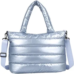 Puffer Shoulder Bag Women Quilted Cotton Handbag Lightweight Crossbody Tote Stylish Soft Cloud Purse for Daily Use