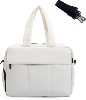 Puffy Duffle, Waterproof Carry On Weekender, Soft Travel Bag with Shoes Compartment & Small ID Bag