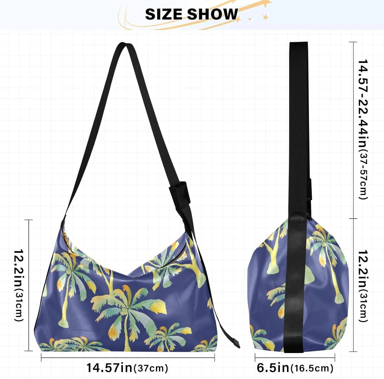 Purple Angrey Sea Animal Shoulder Bag for Women Man PU Leather Crossbody Bag with Adjustable Strap