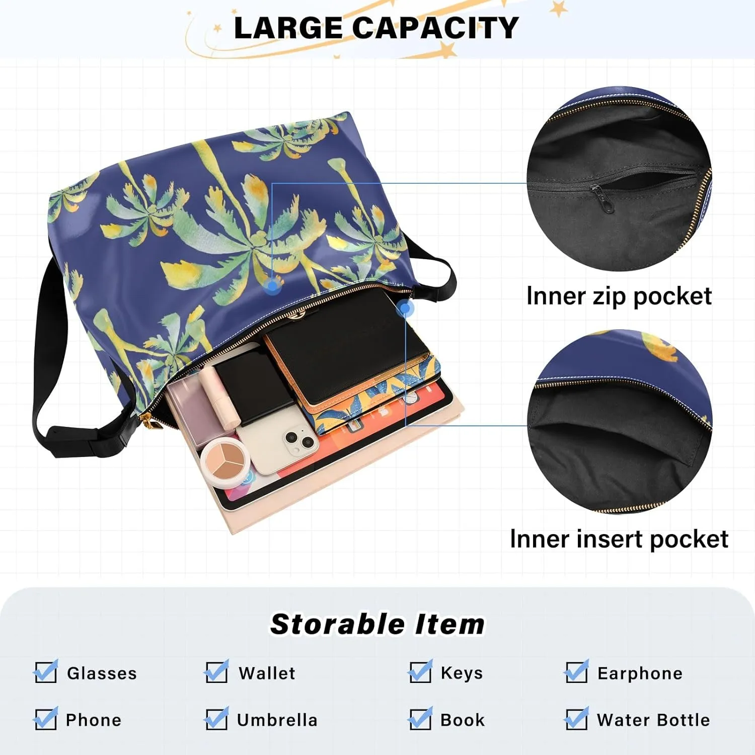 Purple Angrey Sea Animal Shoulder Bag for Women Man PU Leather Crossbody Bag with Adjustable Strap