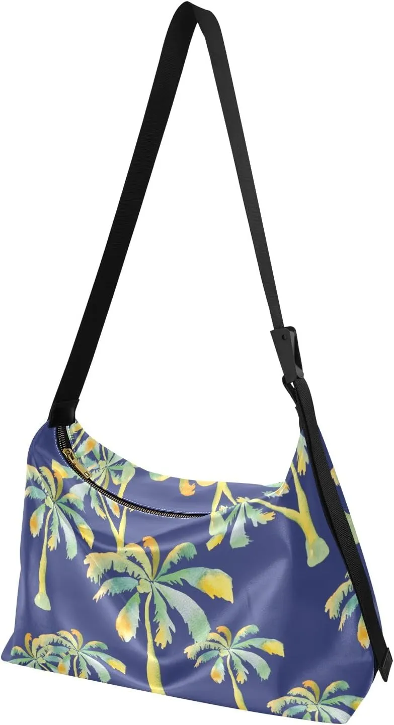 Purple Angrey Sea Animal Shoulder Bag for Women Man PU Leather Crossbody Bag with Adjustable Strap