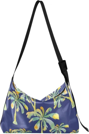 Purple Angrey Sea Animal Shoulder Bag for Women Man PU Leather Crossbody Bag with Adjustable Strap