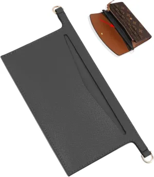 Purse Insert Organizer Conversion Kit for Emilie, Crossbody Conversion kit Compatible with LV Sarah Wallet, Convert Classic Long Flap Wallet Into Crossbody Bag (Black)