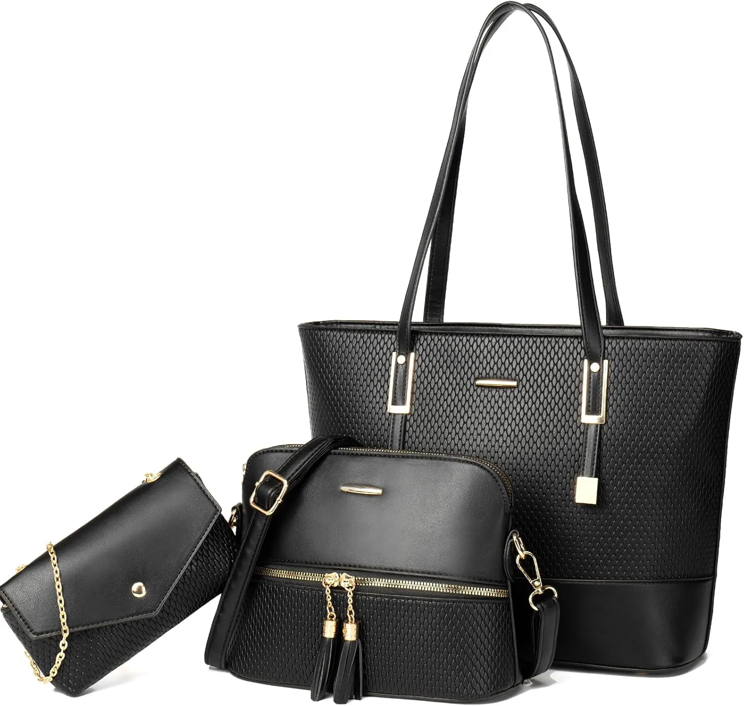 Purses for Women Shoulder Bag Womens Tote Bag Large Capacity Slanting Crossbody Bag Wallet Set 3pcs