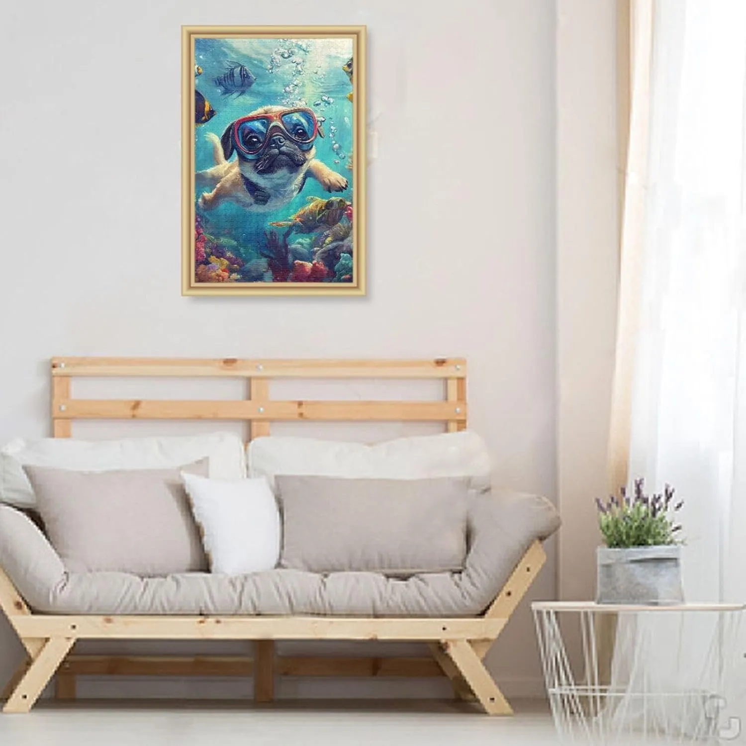 Puzzles for Adults 1000 Piece Cute Pug Swimming Underwater Fish Jigsaw Puzzles Kids Game Toys Gift Home Decor 202b8593