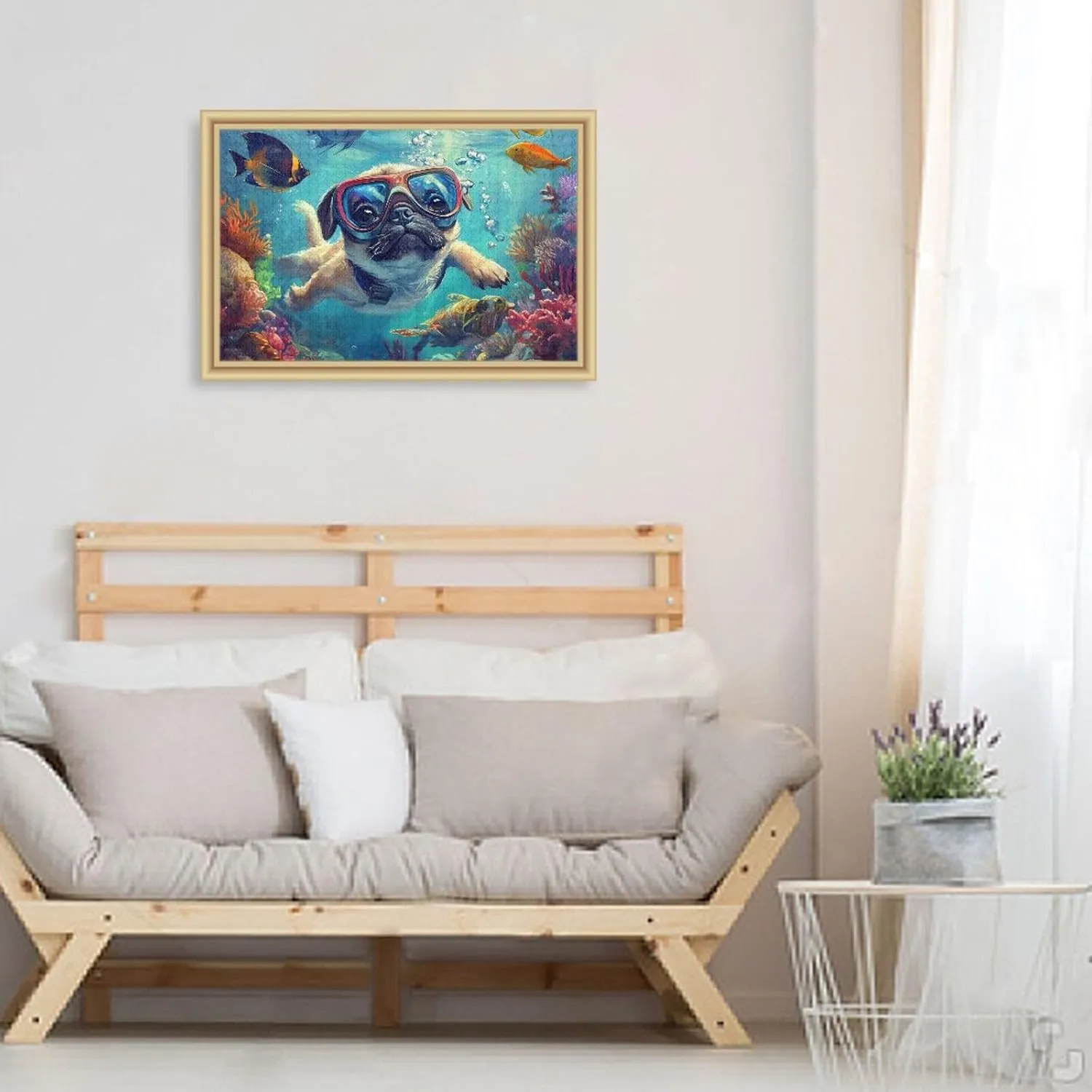 Puzzles for Adults 1000 Piece Cute Pug Swimming Underwater Fish Jigsaw Puzzles Kids Game Toys Gift Home Decor 202b8593
