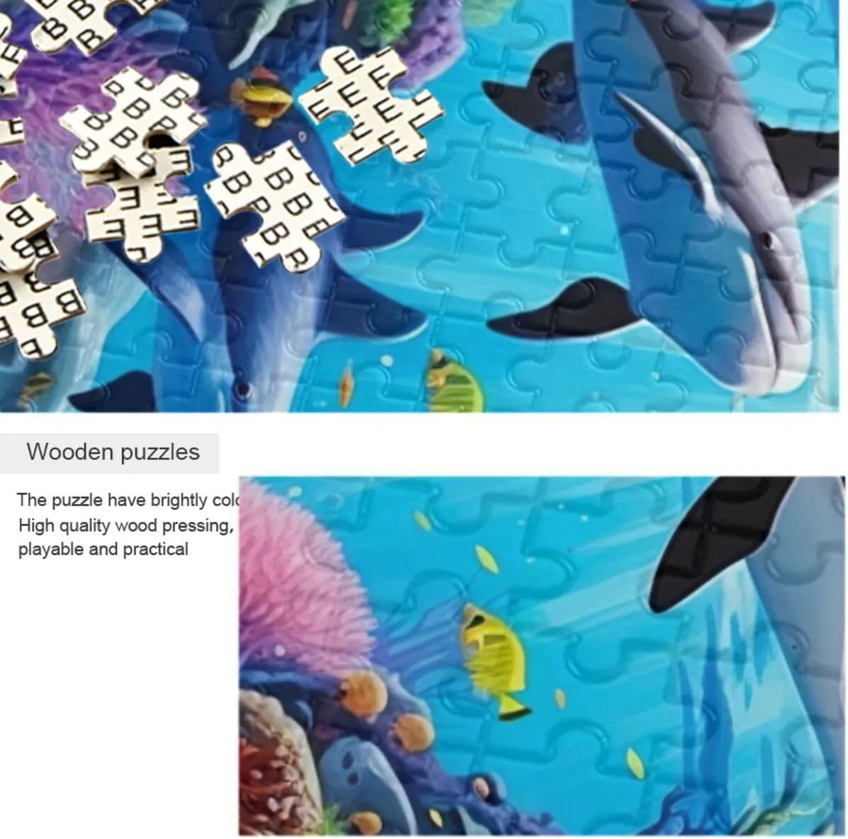 Puzzles for Adults 1000 Piece Whales Dolphin Fish Undersea Jigsaw Puzzles Kids Game Toys Gift Home Decor 202A2482