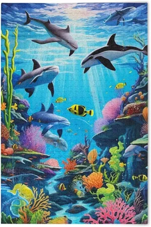 Puzzles for Adults 1000 Piece Whales Dolphin Fish Undersea Jigsaw Puzzles Kids Game Toys Gift Home Decor 202A2482