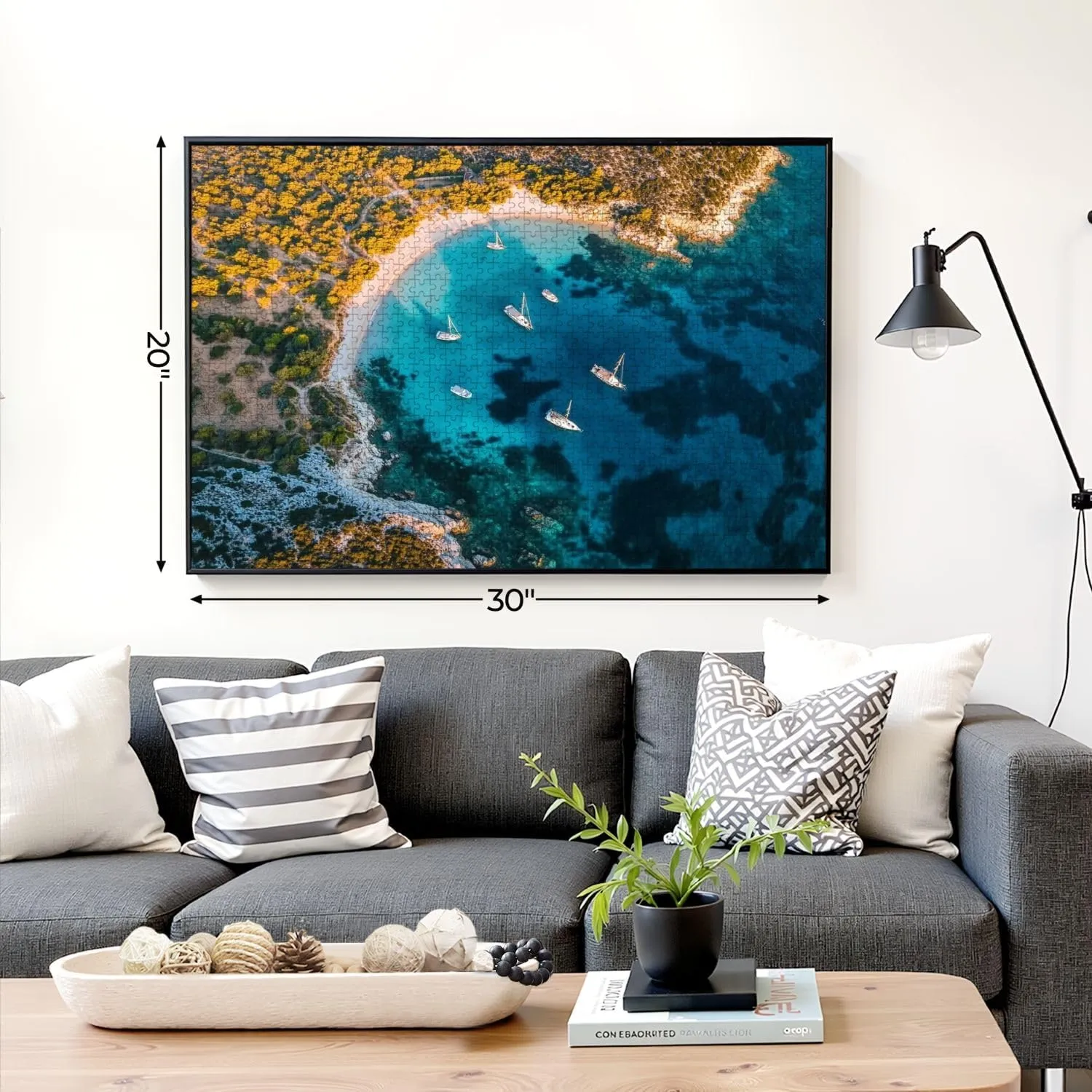 Puzzles for Adults 1000 Pieces Aerial View Aquarium Bay Bodrum Wooden Jigsaw Puzzles Challenging Fun Educational Family Games Kid Toys Art Work Gift Home Decor