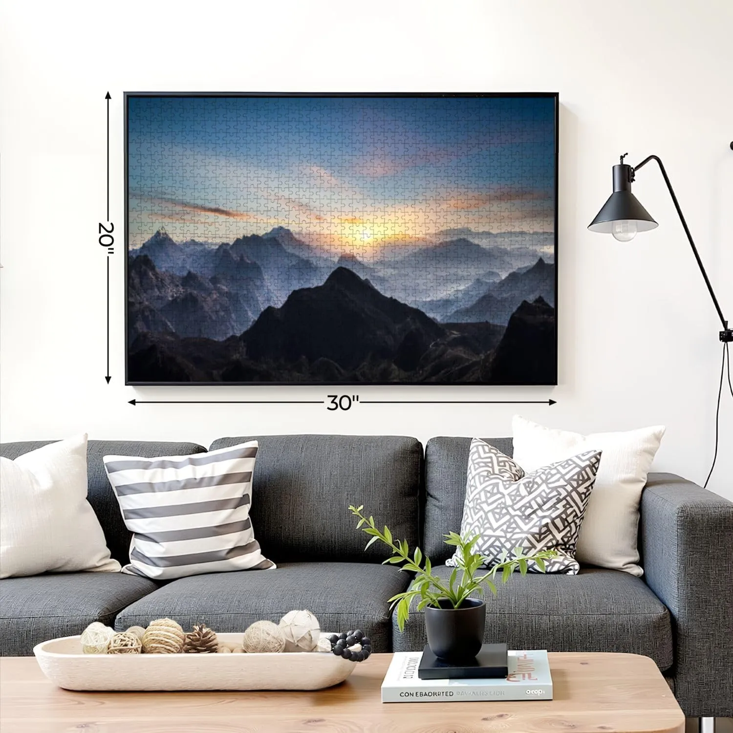 Puzzles for Adults 1000 Pieces Aerial View Misty Mountains Sunrise Wooden Jigsaw Puzzles Challenging Fun Educational Family Games Kid Toys Art Work Gift Home Decor